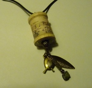 wooden spool necklace